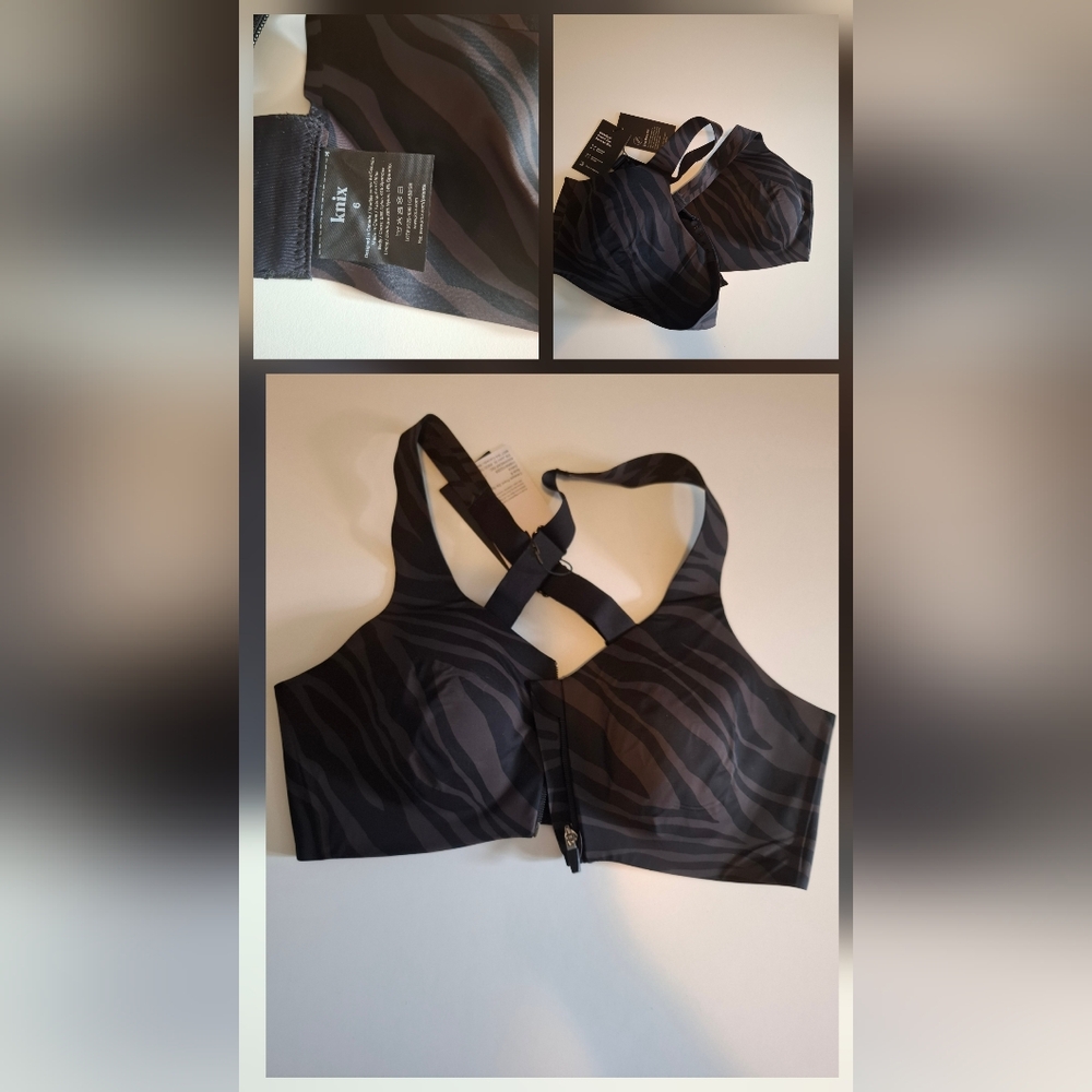 Knix Black Sports Bra with Racerback Straps and Light Padding